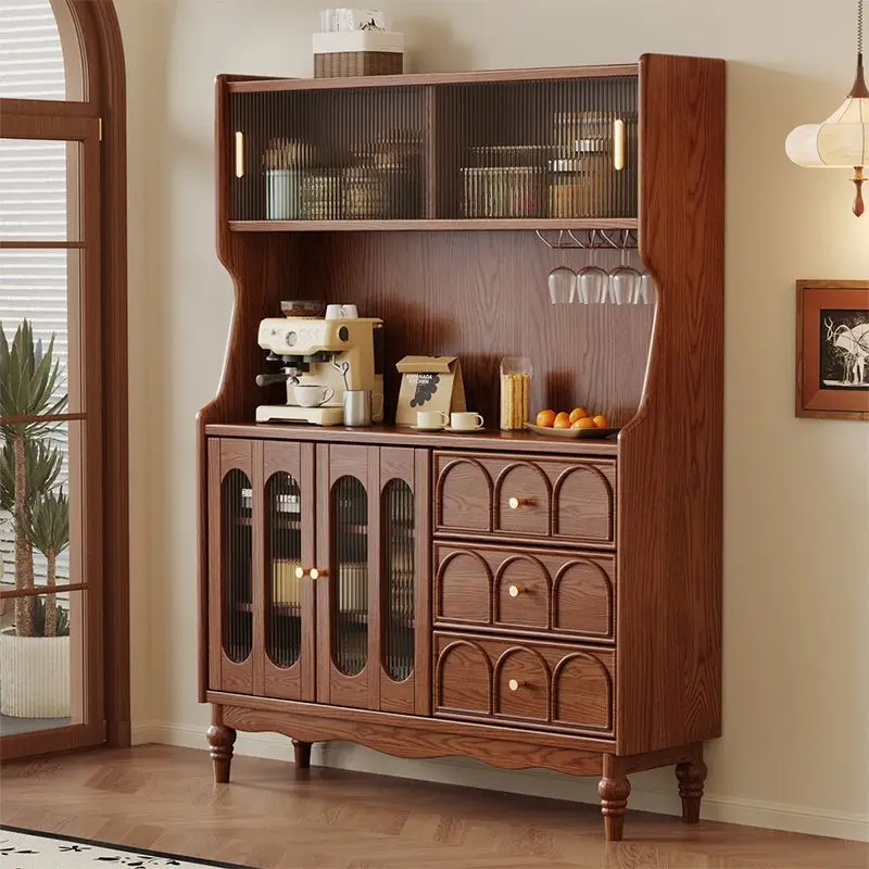 

Medieval style solid wood dining side cabinet, living room against the wall