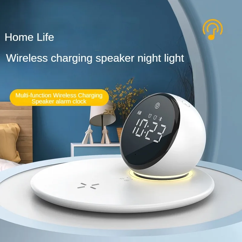 2 in 1 Bluetooth Speaker&15W Wireless Charging for Mobile Phone Bluetooth Audio Charger Household Night Light Subwoofer Speakers