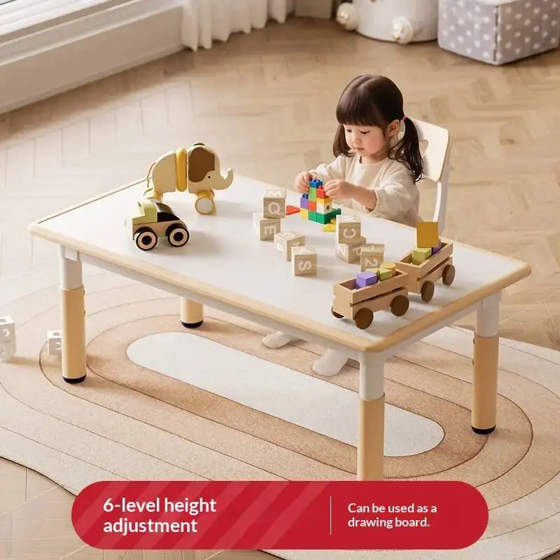 Study Children Desk Kids Adjustable Height Wooden Study Desk Montessori Art Activity Table Classroom Home Kids Table Chair Set