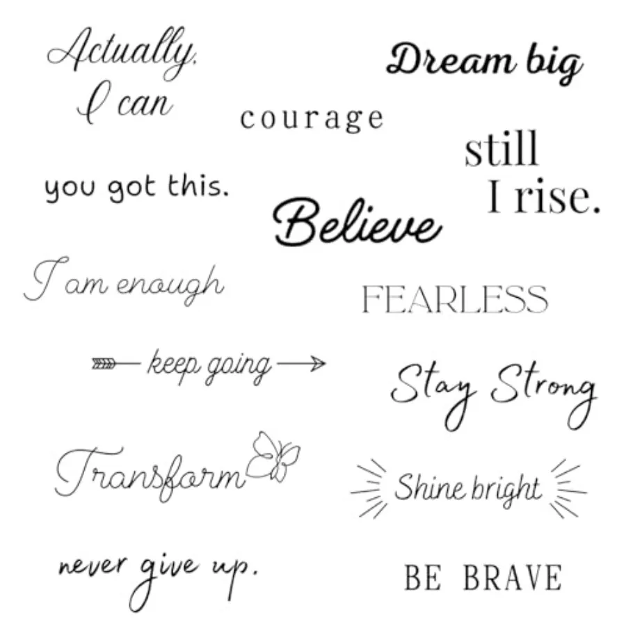 

lieve Collection - Inspirational and Motivational Wo Small Temporary Tattoos - Realistic of Black Mini Tattoos Women and Men