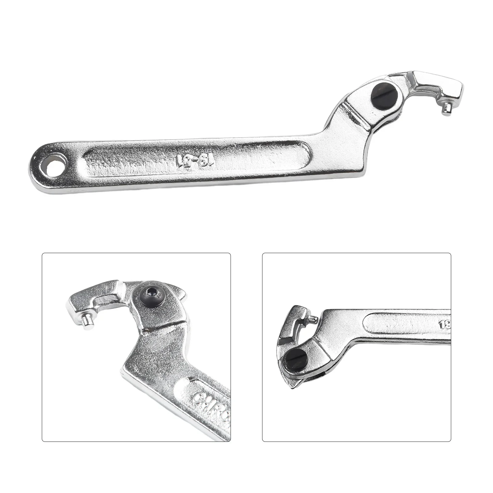 Adjustable Round Head Wrench Key for Bolt Hand Tools Multiple Specifications Available Polished Chrome Plating