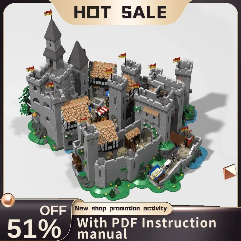 

New 12988Pcs Moc10305 European Medieval Street View Lion Knights Castle Model Diy Creative Ideas Child Toy Birthday Gift Blocks