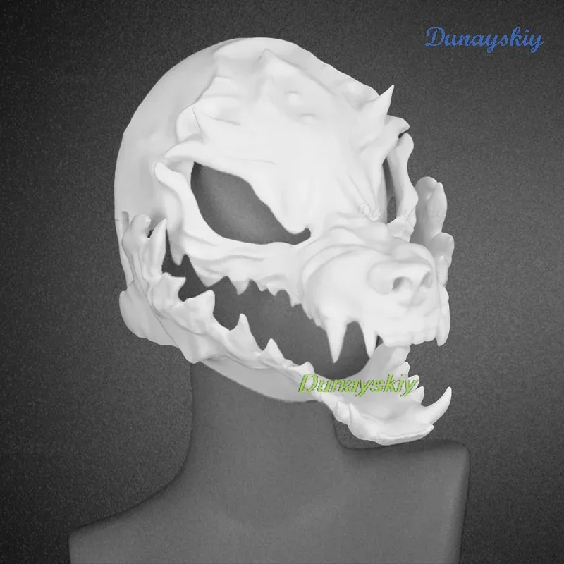 Realistic Style Animal Fursuit Dog Skull Kigurumi Furry Mask Scary Head 3d Print Capsule Halloween Diy Props Cosplay Headsets