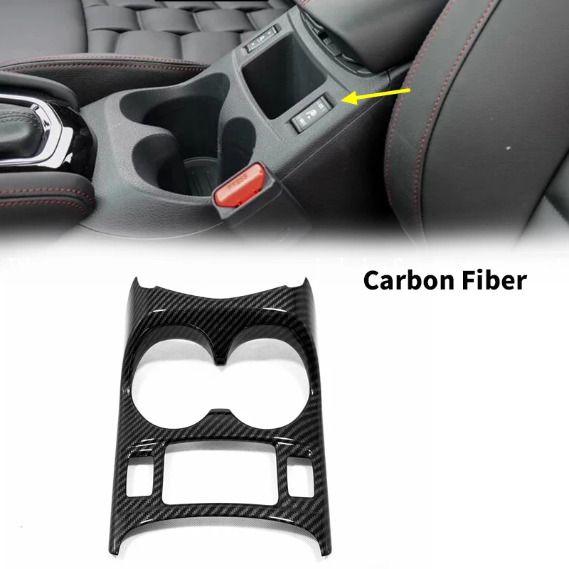 Carbon Fiber Console Central Front Water Cup Holder Trim Car Interior Trim for J11 2014 - 2018 2019