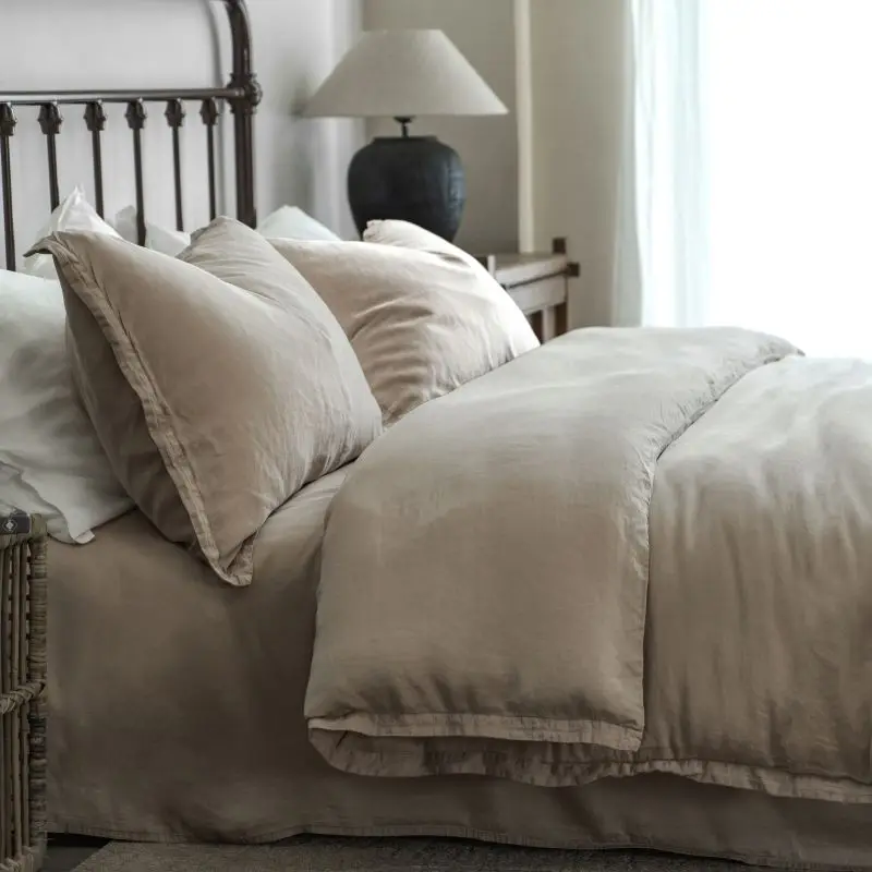 80s Tencel Bedding Set Plain Binding Double Bed Sheet Duvet Cover Pillowcase Set Full King Size Comforter Bedding Sets 180*200cm
