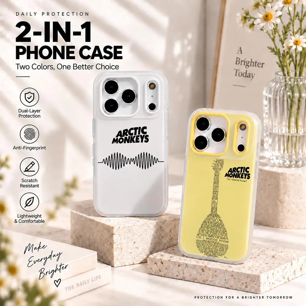 A-Arctic Monkeys Phone Case 2 in 1 Matte Case for iPhone 18 17 16 15 14 Pro Max Shockproof Slim Cover