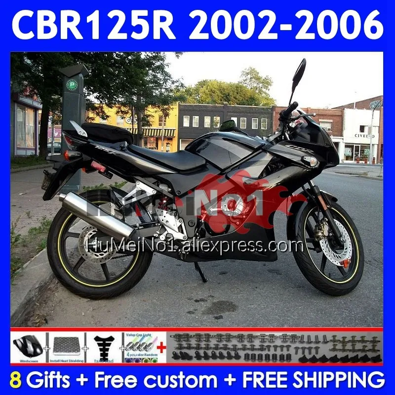 +Tank For HONDA CBR125R CBR-125R Glossy black 02 03 2004 2005 2006 12No.2 CBR125 CBR 125CC 125 125R 2002 2003 04 05 06 Fairing