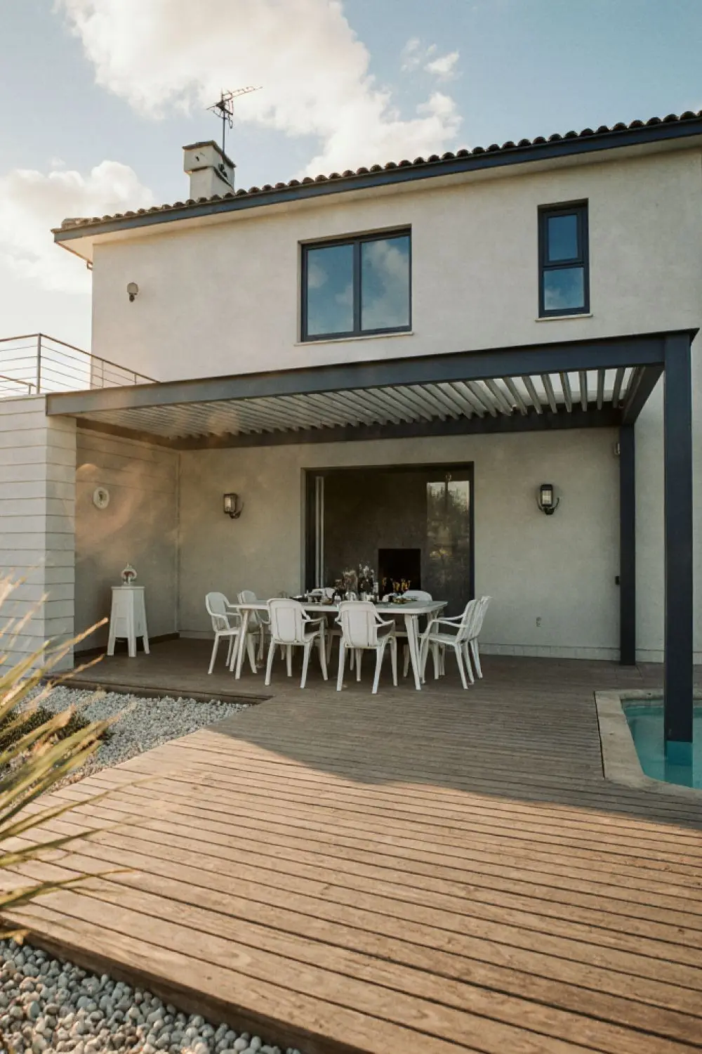 Outdoor Waterproof Pergola Aluminium Motorized Louvered Roof Pergola Canopy Exterior Gazebo Bioclimatic Pergolas Shading Gazebo