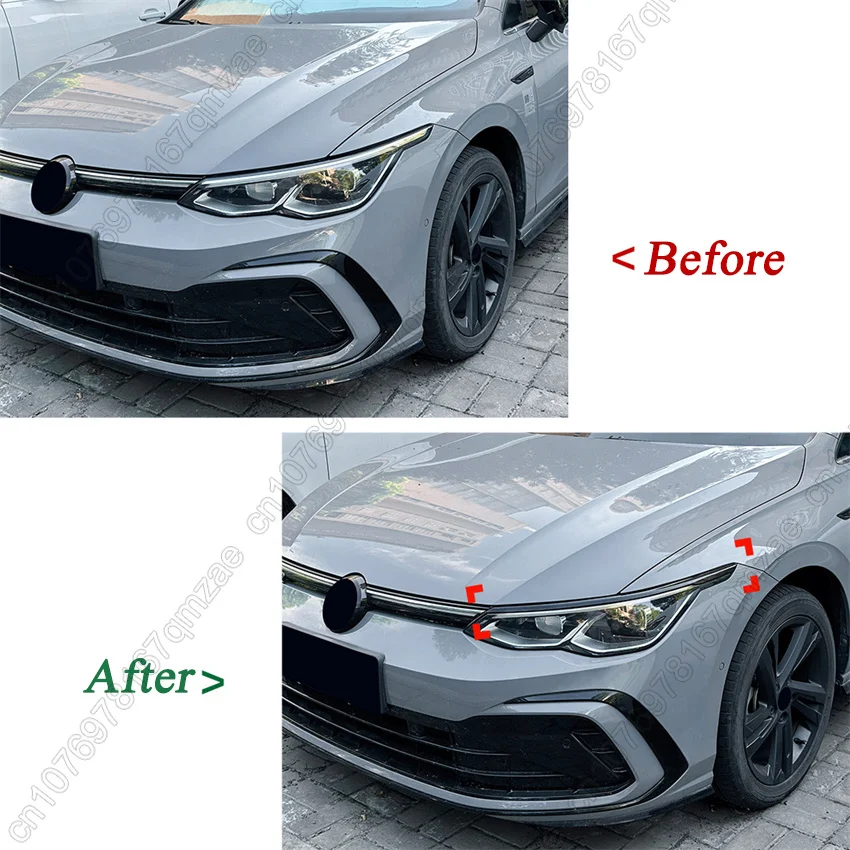 Headlight Eyebrows For VW Golf MK8 MK8.5 GTI GTD GTE R R-LINE TSI TDI 2020-2024 ABS Headlamp Cover Light Trim Body Kits Tuning