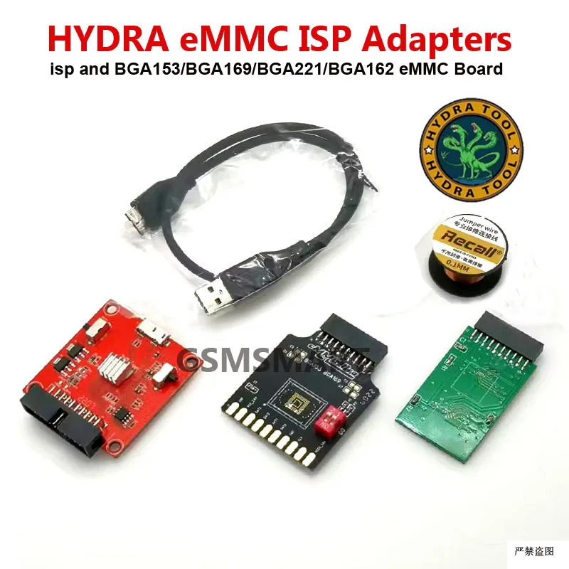 Original Hydra Tool KEY  And eMMC ISP Adapters Tool BGA153,BGA169,BGA221,BGA162 eMMC Break Out Board Tool softwares