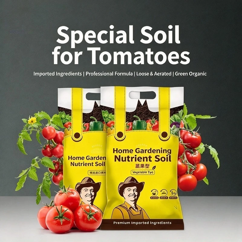 10L Tomato Special Nutrient Soil Vegetable Potting Mix Organic Rich Formula for Cherry Tomato Balcony Vegetable Growing Garden