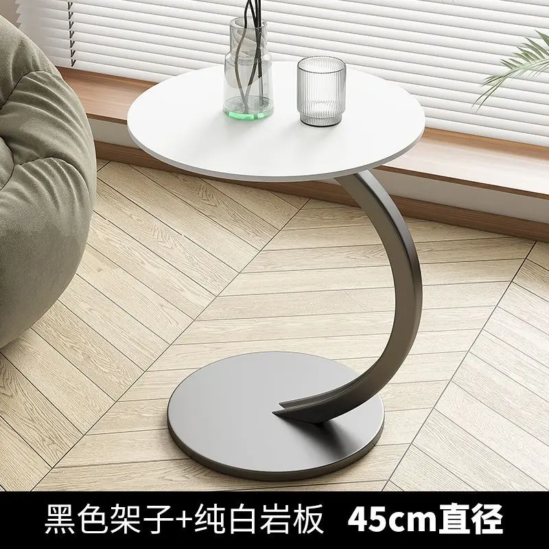 

Simple Modern Corner Sofa Side Small Tables Living Room Coffee Table Light Luxury Movable Balcony Small Round Table Rock Panels