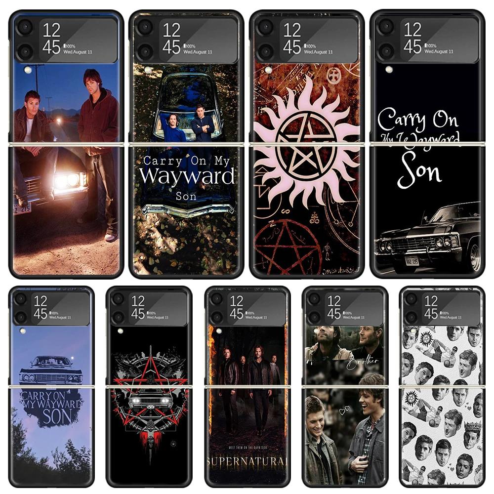 Babaite Supernatural SPN Dean And Sam Phone Case for Samsung Galaxy Z Flip6 5G Flip4 Flip5 Flip3 Black Cover Z Flip 6 5 4 3 PC S