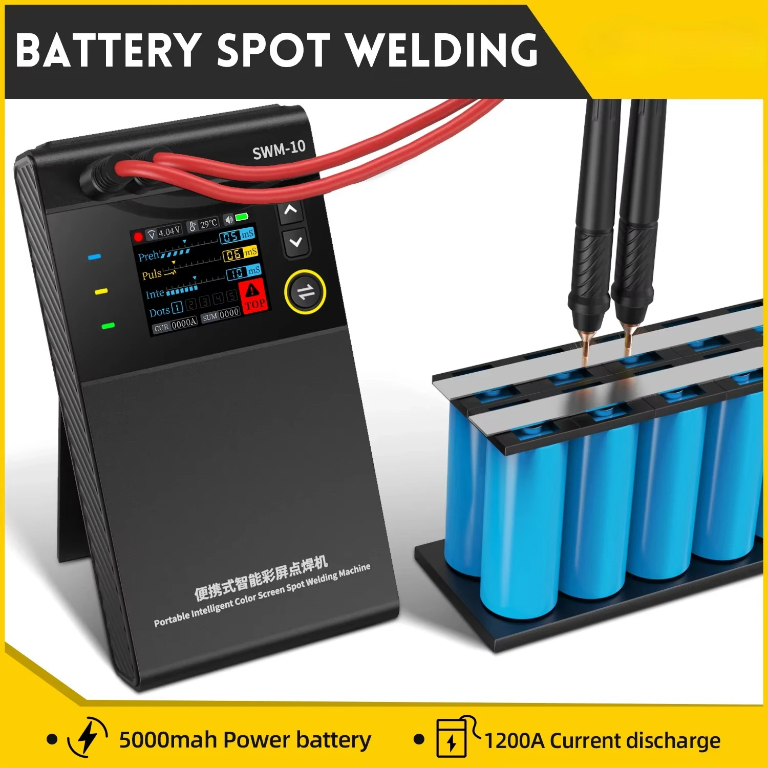 Portable Welding Machine Spot Welders 1200A Mini Adjustable Temperature Soldering Iron Mobile Phone Repair Tool