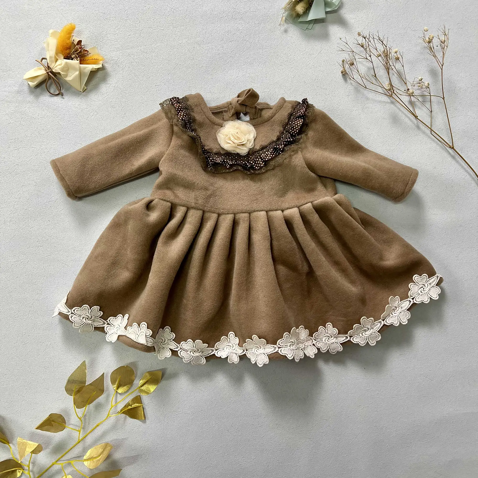 

Don&Judy Autumn Winter Children Dress 1-6Y Girls Lace Decoration Princess Dresses Toddler Wear Kid Clothing New Photography Prop