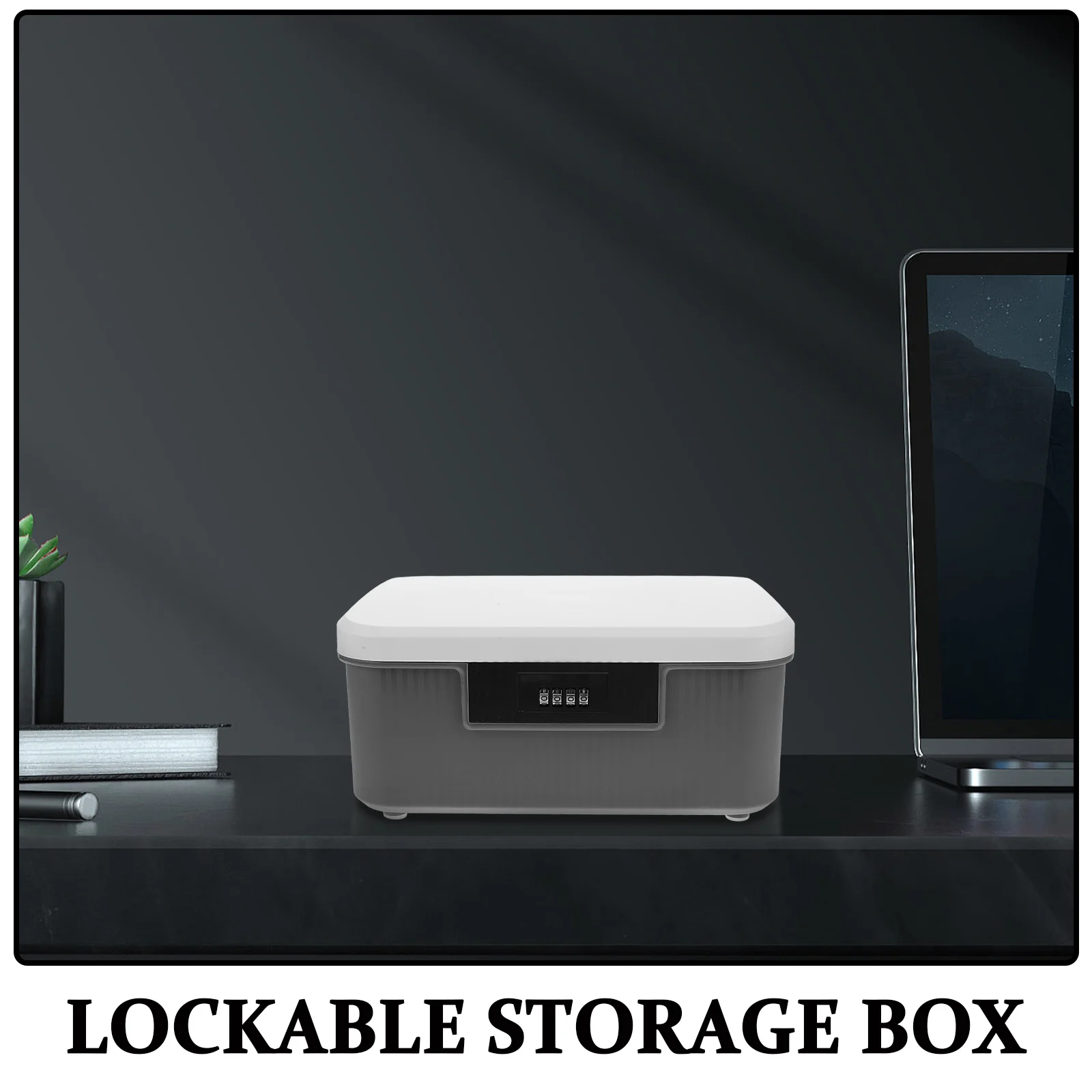 Lockable Storage Box Heavy Duty Plastic Organizer For Home Office School Travel Secure File Container Multipurpose Lock