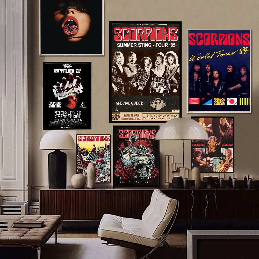 Band Scorpions DIY Sticky Poster Fancy Wall Sticker for Living Room Bar Decoration Wall Decor