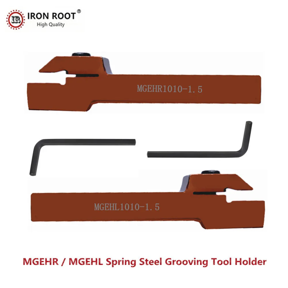 IRON ROOT Spring Steel Tool Holder MGEHR/L1010-1.5,1010-2,1010-3 External CNC Lathe Slotting Tool Holder for MGMN Carbide Insert