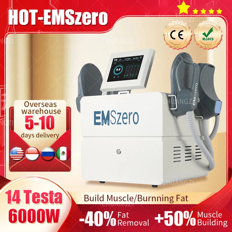 

EMS RF Sculpt Machine 6000W EMSZERO New Sculpting Electromagnetic Body Slimming Technology Fat Removal Build Muscle Pelvic Salon