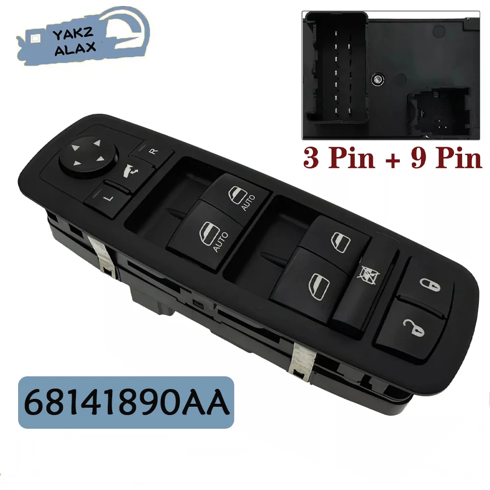 Front Driver Side Electric Power Window Control Switch Button for 2014 2015 2016 2017 Jeep Cherokee 2.4L 3.2L 68141890AA