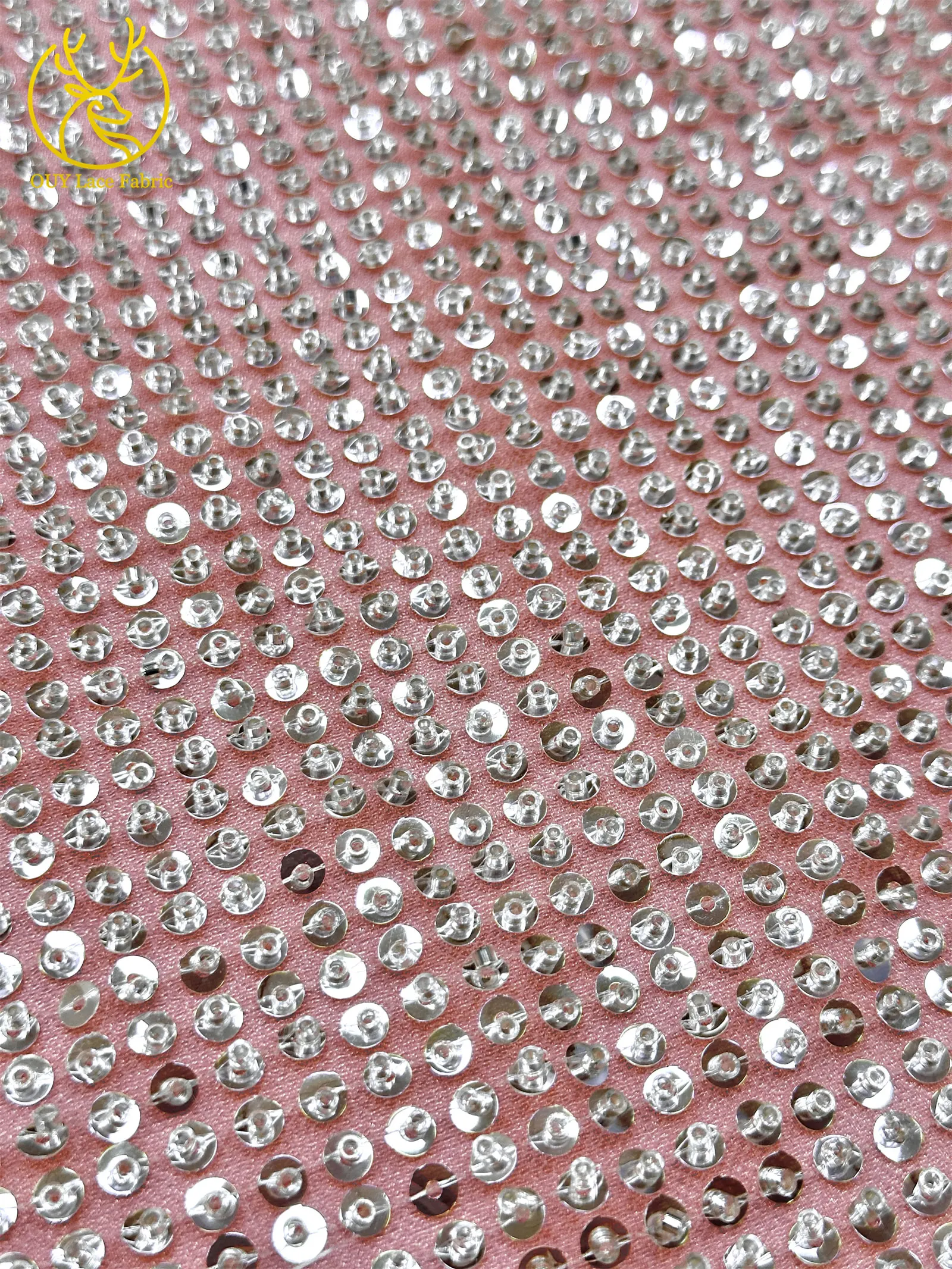Eleganter französischer Mesh-Tüll-Spitzenstoff 2026 Nigerianischer vollständig perlenbesetzter runder Pailletten-Spitzenstoff für luxuriöse Abendkleider und Hochzeitsfeiern – Detail 8