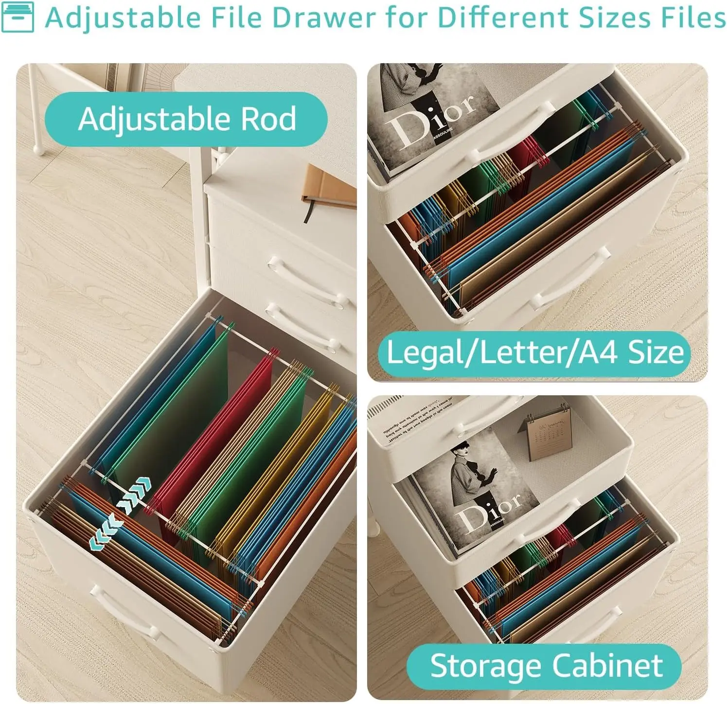مكتب كمبيوتر أبيض مقاس 55 بوصة مع أدراج وحامل شاشة وأضواء LED ومكتب كتابة للمكتب المنزلي مع منافذ طاقة لغرفة النوم #6