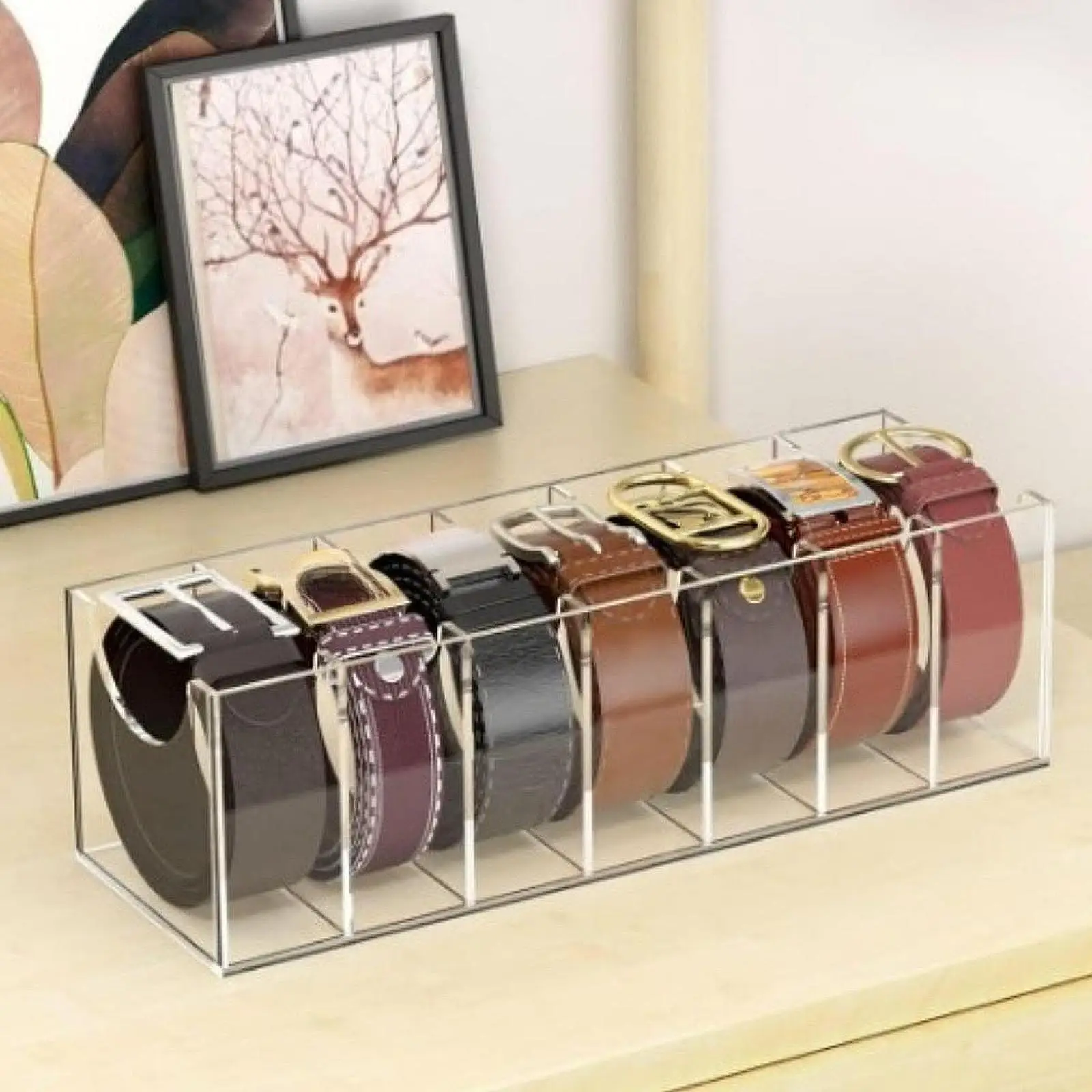 

Acrylic Belt Organizer Storage Holder for Makeup Jewelry Bracelets