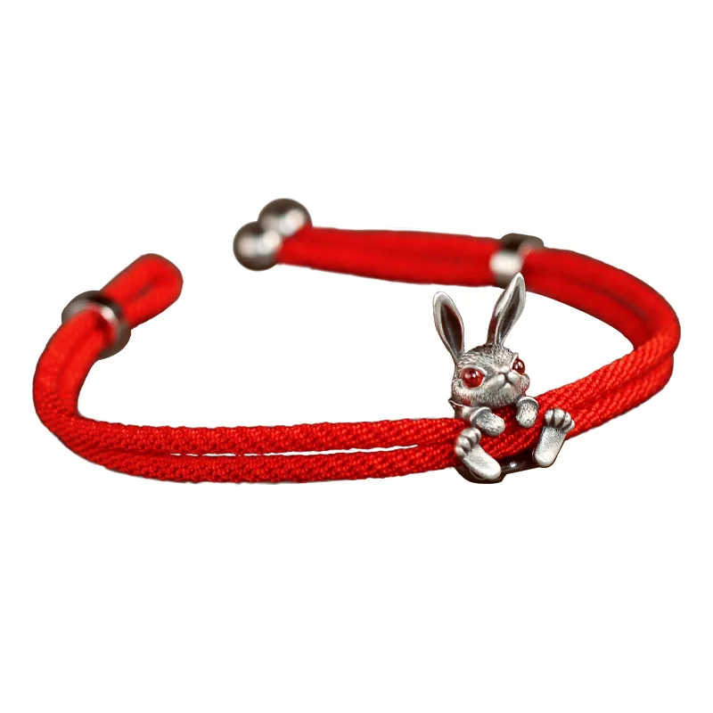 Braccialetto di coniglio di corda rossa di moda braccialetto per donna uomo Pullable regolare braccialetto questo anno animale buoni accessori di