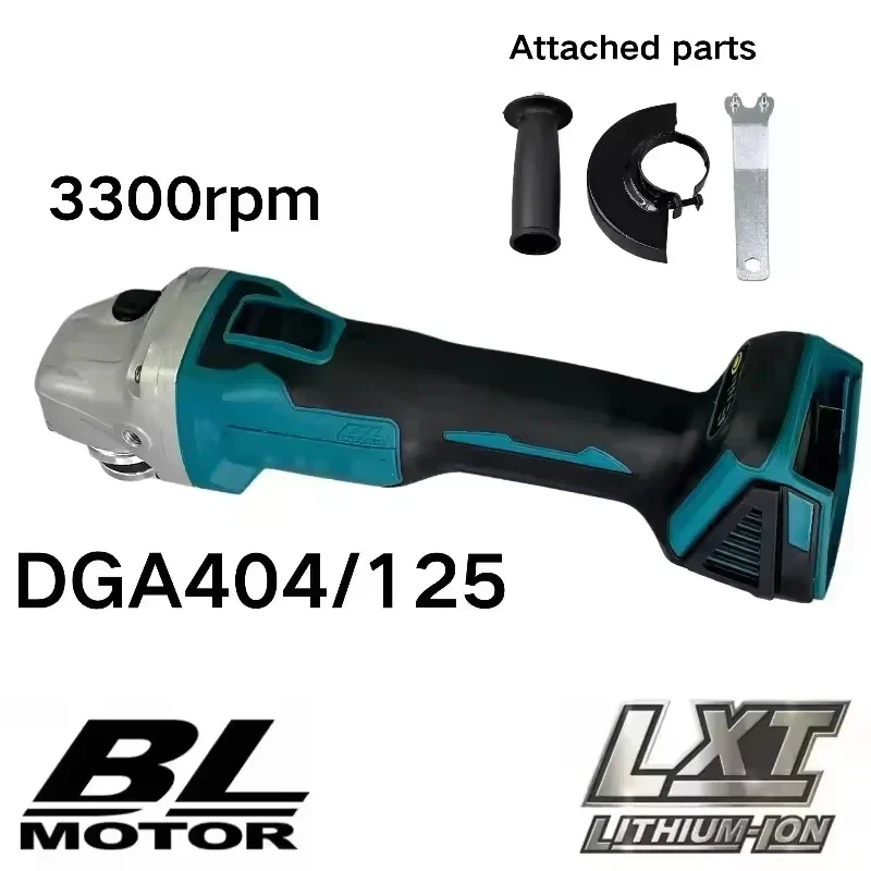 Makita DGA404 125/100mm Brushless Lithium Electric Angle Grinder Rechargeable Cutting Machine High Power Polishing Machine