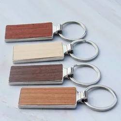 5Pcs Wooden Keychain Waist Hanging Businesss Solid Wood Keyring Small Pendant Personality Trendy Portable Gift