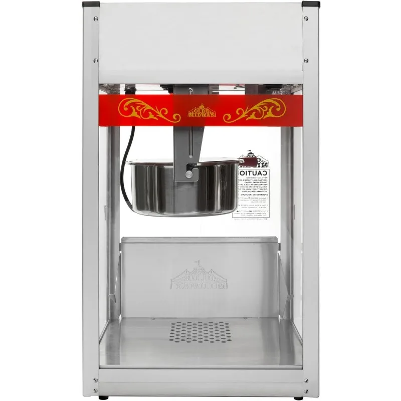 Olde Midway Commercial Popcorn Machine Maker Popper with Large 12-Ounce Kettle - Red