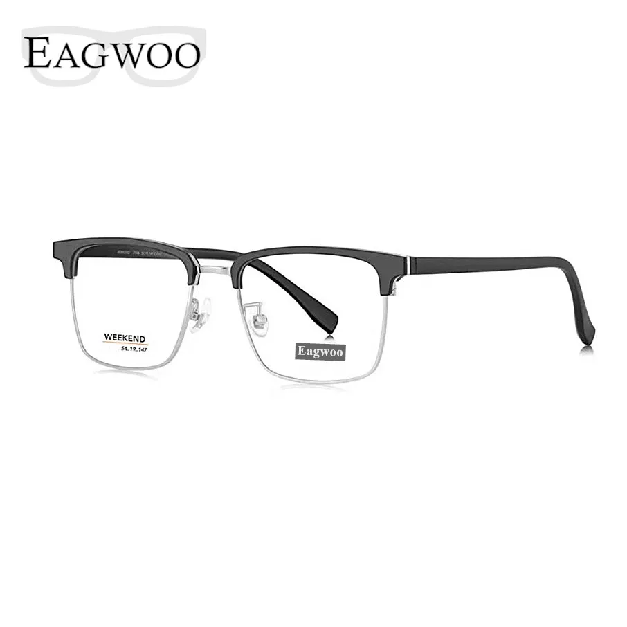 Eagwoo Metal Alloy Eyeglasses Full Rim Optical Eyebrow Vintage Nerd Frame Prescription Spectacle Designed Frame Men Glasses