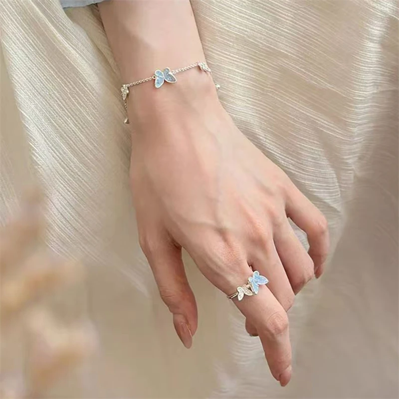 Eleganter Schmetterlings-Zirkon-Ring, Ohrringe, Armband, Halskette, Schmuck für Frauen, Geschenk für Sie, Alltagskleidung, besondere Anlässe – Detail 11