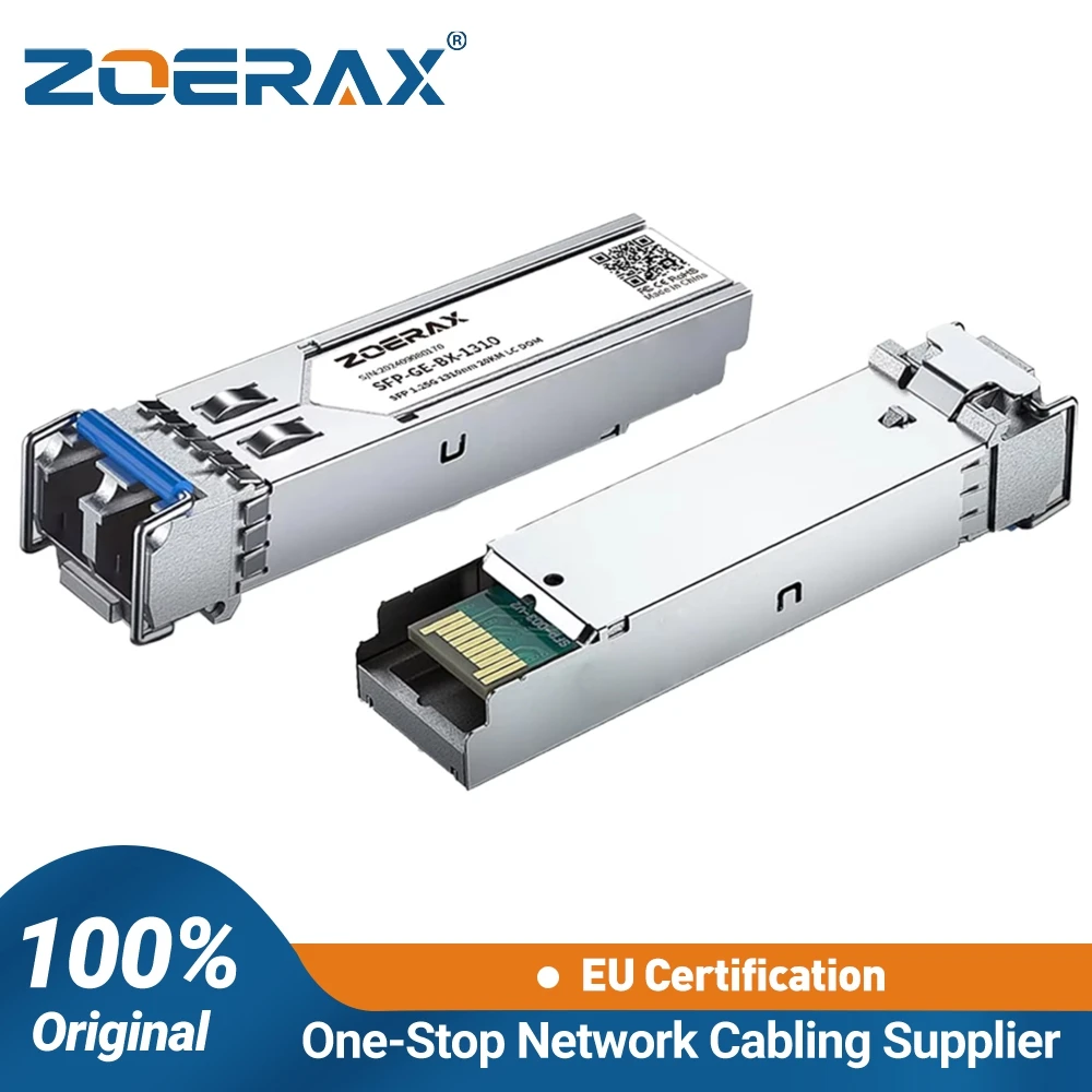 ZoeRax 1.25G LC SFP Single-mode Duplex Optic Module LC Gigabit SFP Fiber Transceiver Module 1000 Base 1310nm up to 20km DDM