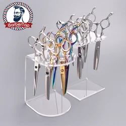 Hairdressing Tools Scissors Stand 5/6 Holes Transparent Durable Barber Shear Holder for Salon