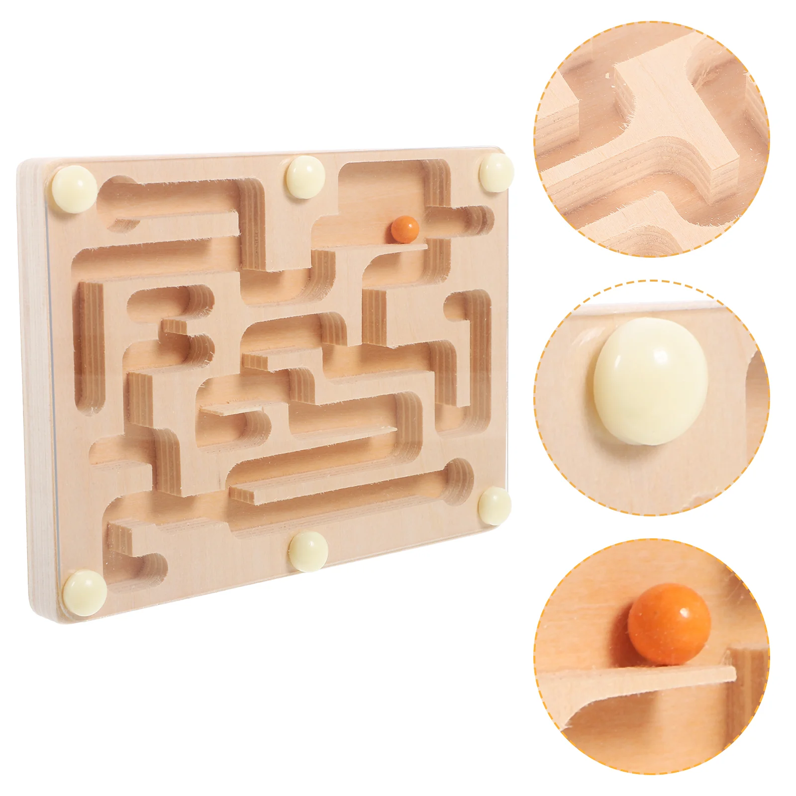 

Maze Ball Board Handheld Balance Toy Toys Bead Wood Early Educational Toddler Puzzle