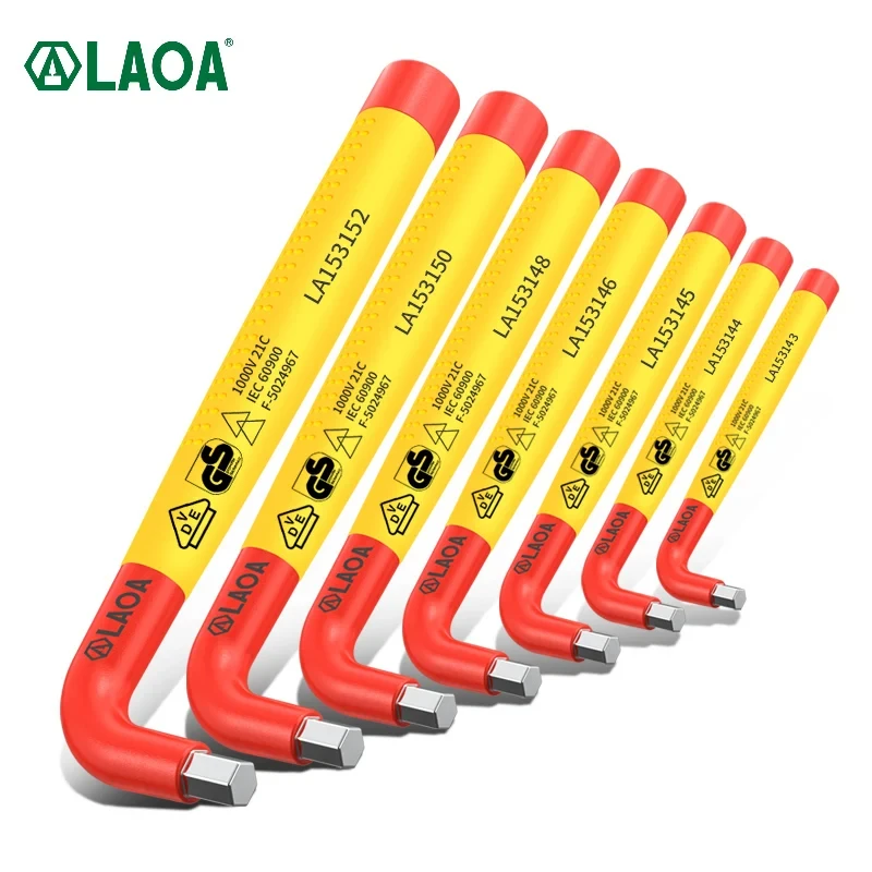 

LAOA Insulated L-type Allen Wrench VDE Hex Screwdrivers Set Repair Auto 1000V Hexagon Screwdriver Key Electrician Household Tool