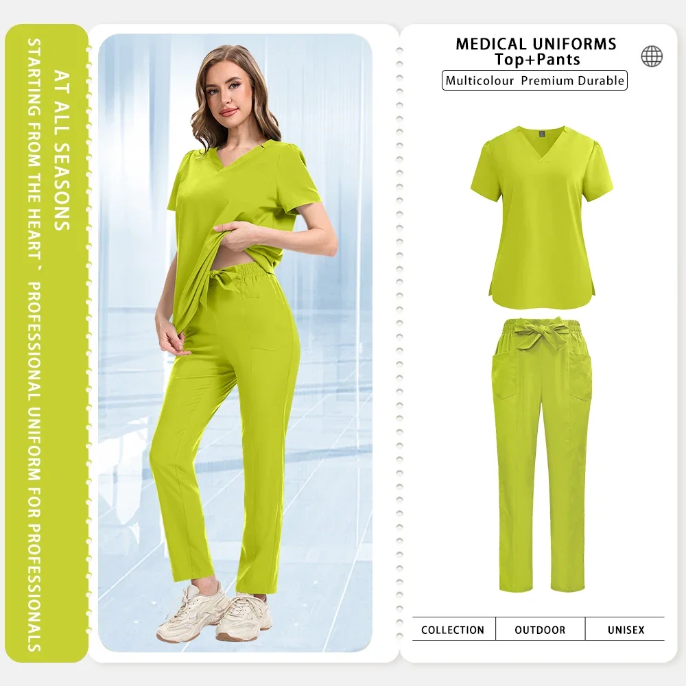 高品質臨床制服女性薬局衛生歯科医作業服医療手術服看護服ナーススクラブセット