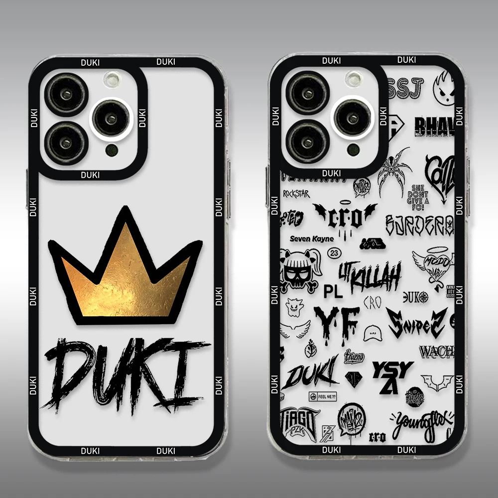 Fashion Duki Rapper Phone Case For Xiaomi Redmi Note 13 12 12C 11 10 10C 13C 10s 9 9s 9T 9C 8 7 Pro Max 4G 5G Transparent Cover