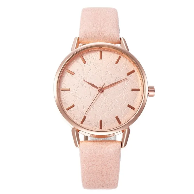 Student Horloge Mode Creatieve Reliëf Bloemen Quartz Horloge Luxe Vrouw Rvs Horloge Relogio Feminino