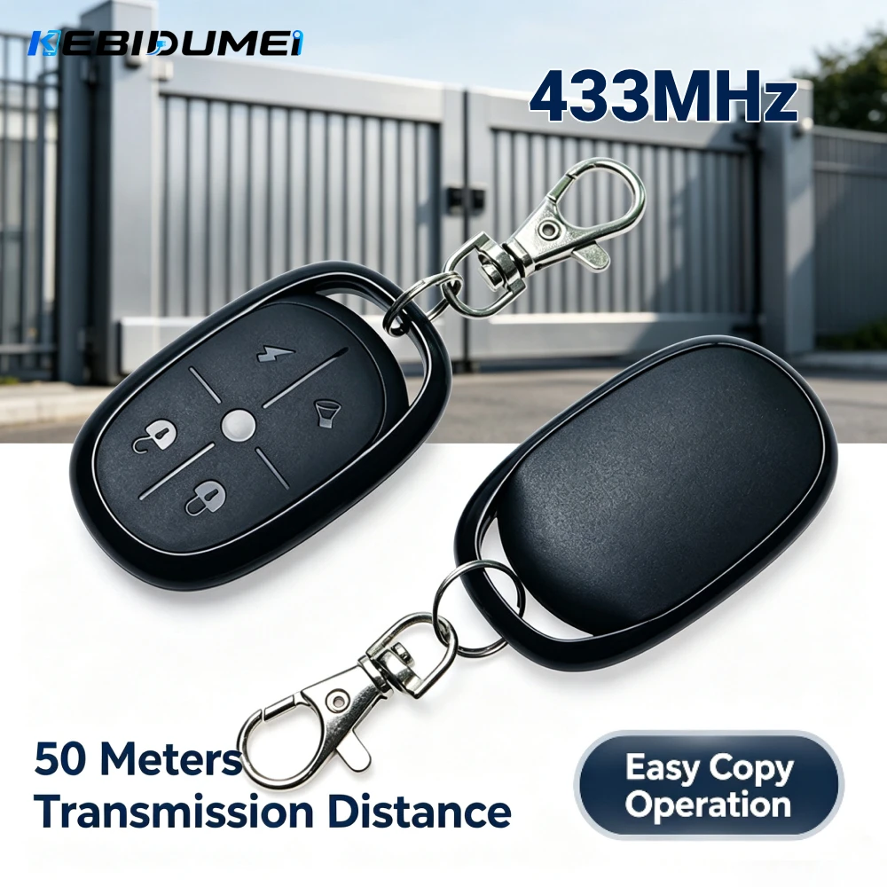 KEBIDUMEI 433MHz 4-Key Copy Remote Control Wireless Electric Garage Access Control Self Copy Remote Control for Lane Gate