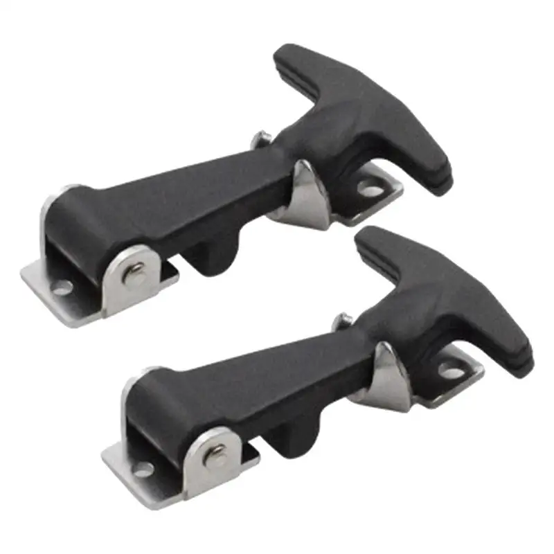 Rubber Hood Catch With Bracket 2pcs Elastic Stainless Steel Rubber Hood Catch Flexible T-shaped Drawer Latch For Coolers Boats