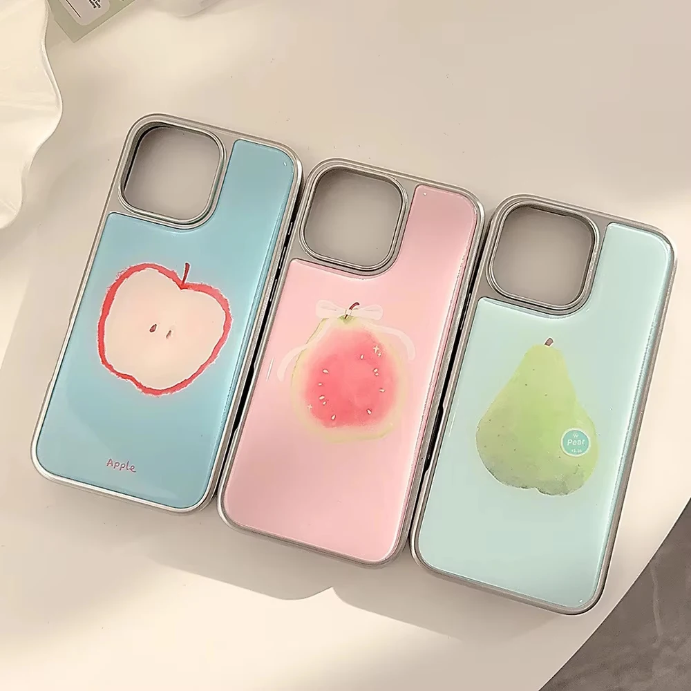 Funda de teléfono con revestimiento de guayaba, fruta Ins, manzana, pera, guayaba, para iPhone 17 Air 16e 16 ProMax 15 14 Plus 13 12 11 Pro, contraportada a prueba de golpes