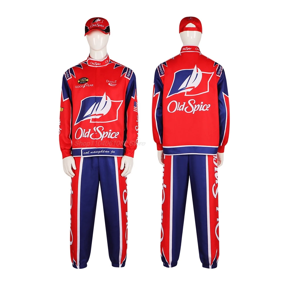 Ricky Bobby Racing Cosplay Kostüm für Halloween mit Overall und Hut Halloween Kostüme für Frauen