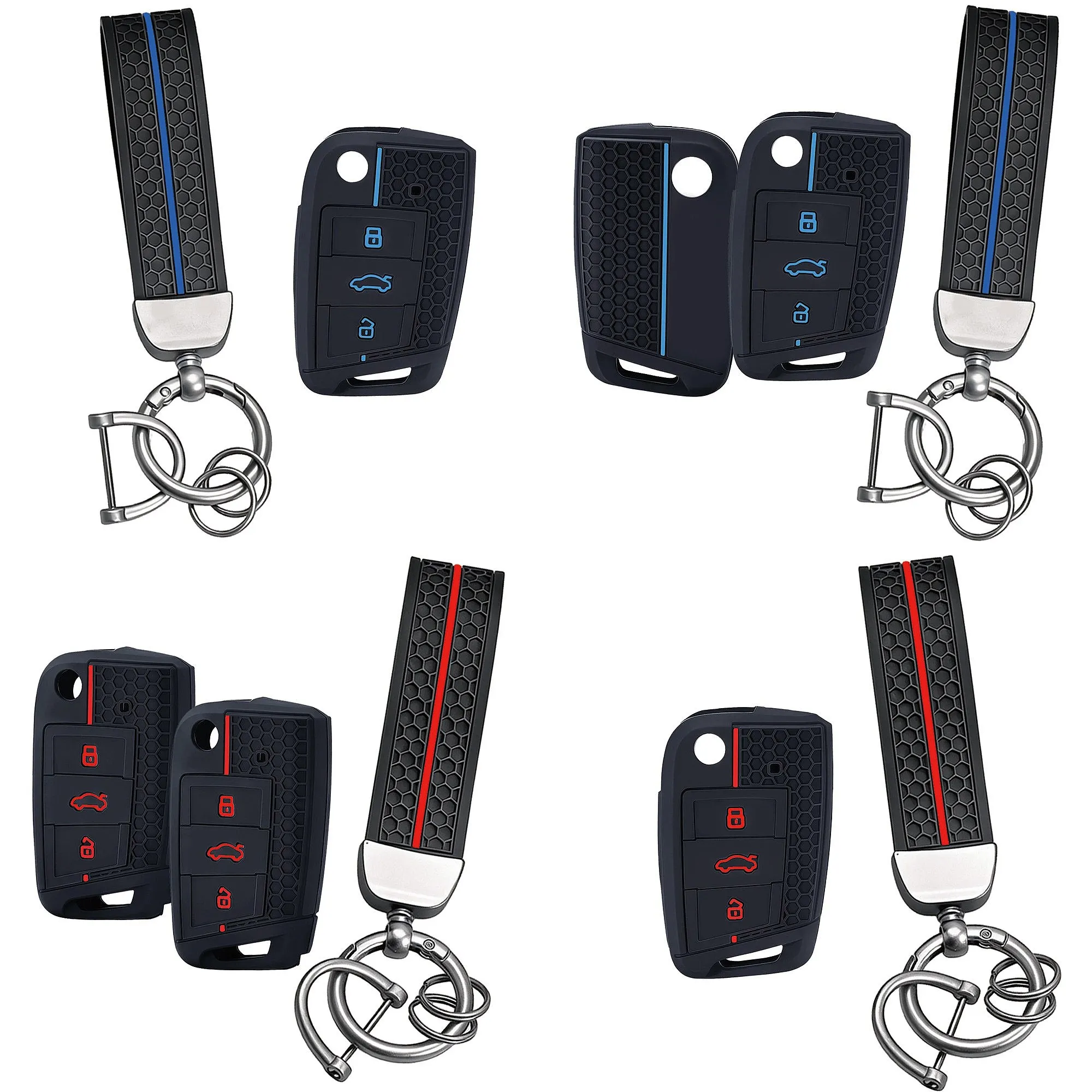 For VW Golf 7/Polo/T-Cross/T-Roc/Tiguan/Touran Skoda Octavia/Kodiaq Seat Leon Car Key Fob Cover