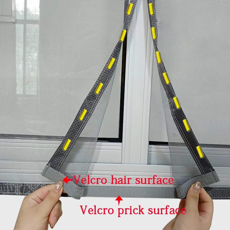 شبكة نافذة مغناطيسية رمادية مضادة للبعوض، شبكة نافذة مغناطيسية ذاتية اللصق، شبكة نافذة منزلية مثبتة ذاتيًا