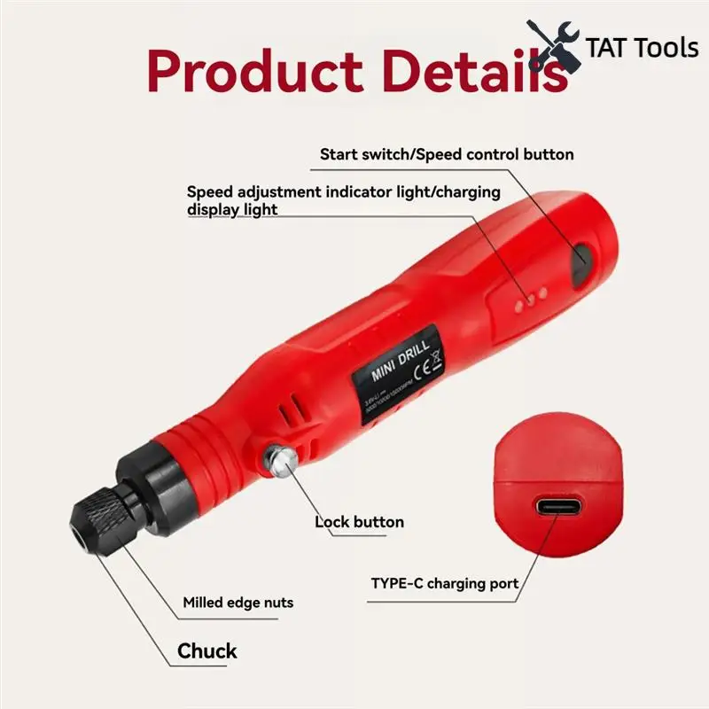 

Portable 3.6V Speed-Adjustable Lithium Battery Electric Grinder For Home Use, Multifunctional DIY Electric Grinding Tool