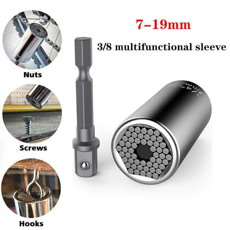 Universal multi-functional ratchet sleeve 7-19mm electric drill ratchet sleeve wrench torque hand tool