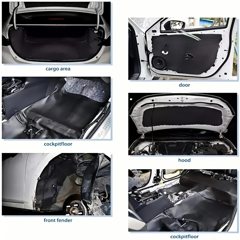 15/10mm Dicke Motorhaube Motorraum Wärmematte Geräuschdämpfer Schalldämmung Isolierung Aufkleber Auto-Zubehör – Detail 5