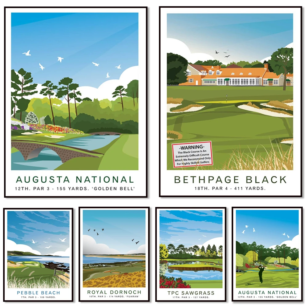 Augusta National Golf Club, Augusta National Hogan Bridge 12th Hole Amen Point, US Open Golf California Travel Poster, Golf Gift